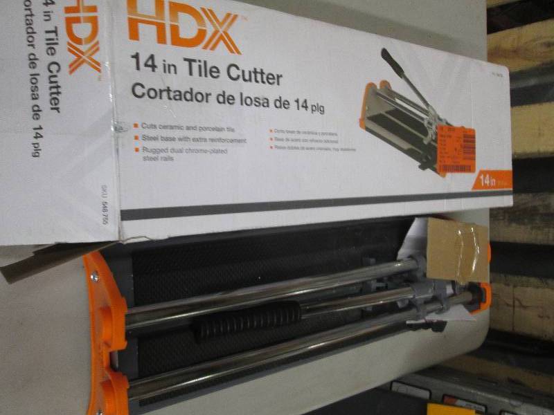 lot 355 image: hdx 14 tile cutter open box ...