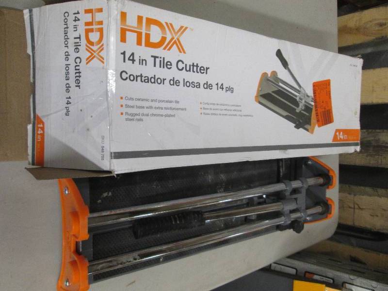 lot 356 image: hdx 14 tile cutter open box ...