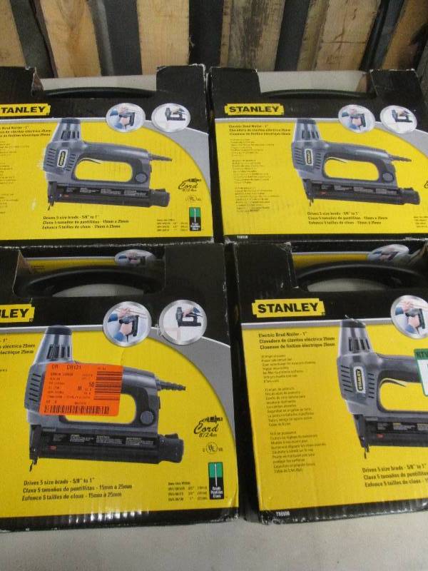 lot 374 image: 4 stanley electric 1 brad nailers ...