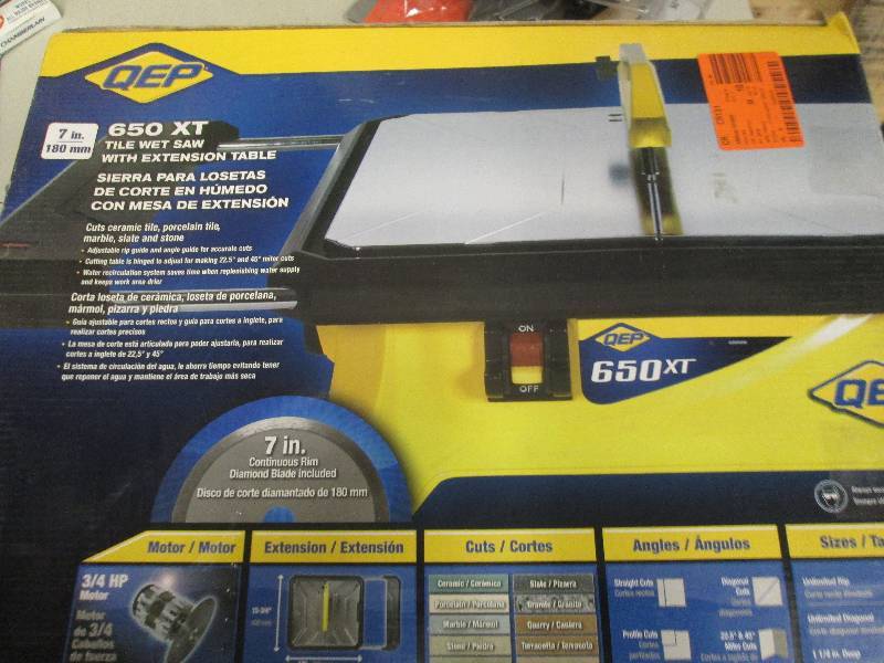 lot 382 image: qep 650xt tile wet saw open box  te...