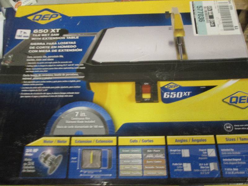 lot 383 image: qep 650xt tile wet saw open box ...
