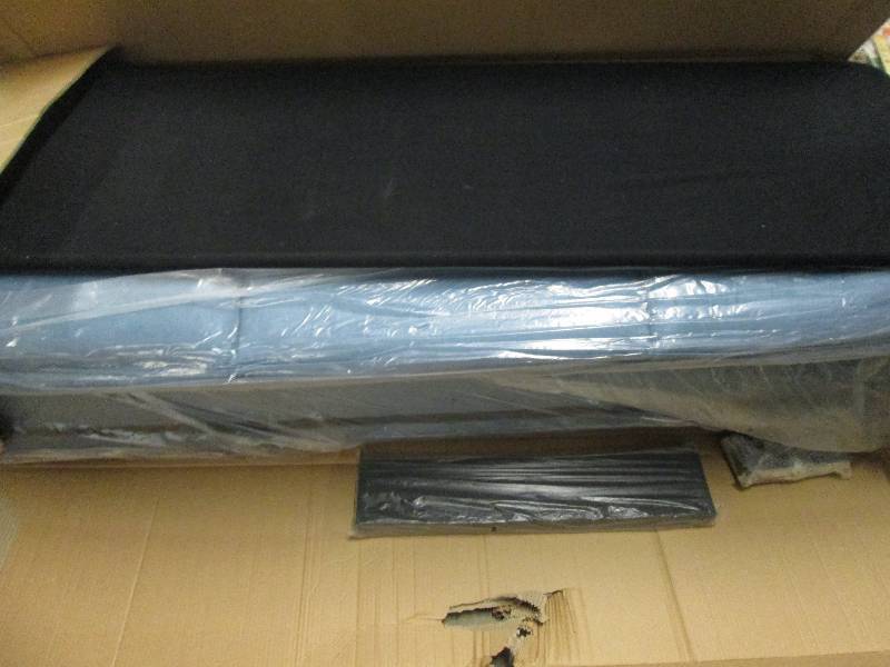 lot 411 image: blue super plush sofa has storage u...