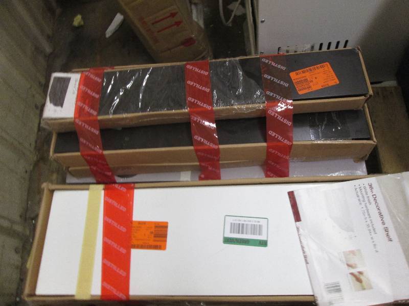 lot 421 image: pallet lot , shelving , medicine ca...