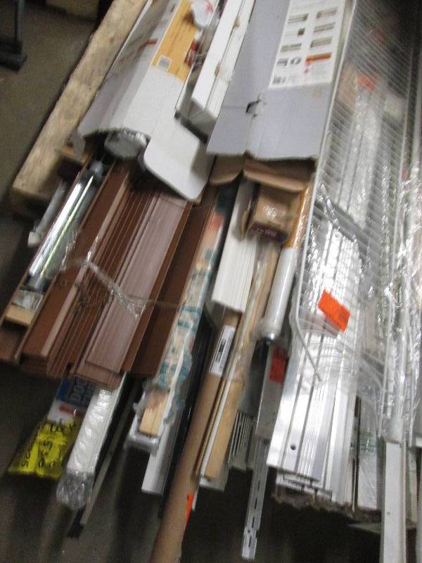lot 431 image: pallet of mini blinds, new trim , d...