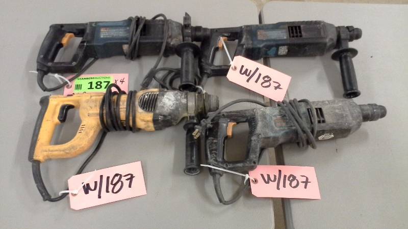 lot 187 image: (4) Heavy Duty Drills