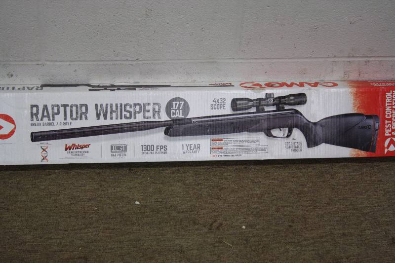 lot 8 image: Gamo Raptor Whisper .177 Caliber Air Rifle