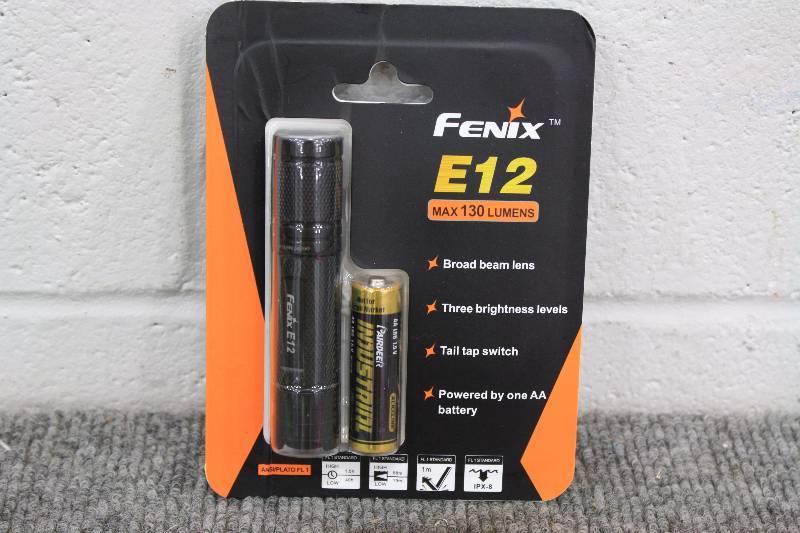 lot 22A image: Fenix Flashlights E12 130-Lumen Flashlight, Black