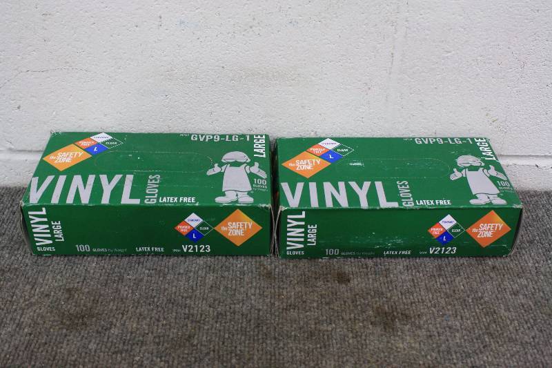 lot 80A image: 2 Boxes of Large Vinyl Gloves  New