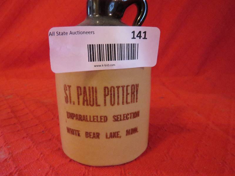lot 141 image: Vintage St. Paul Pottery Jug