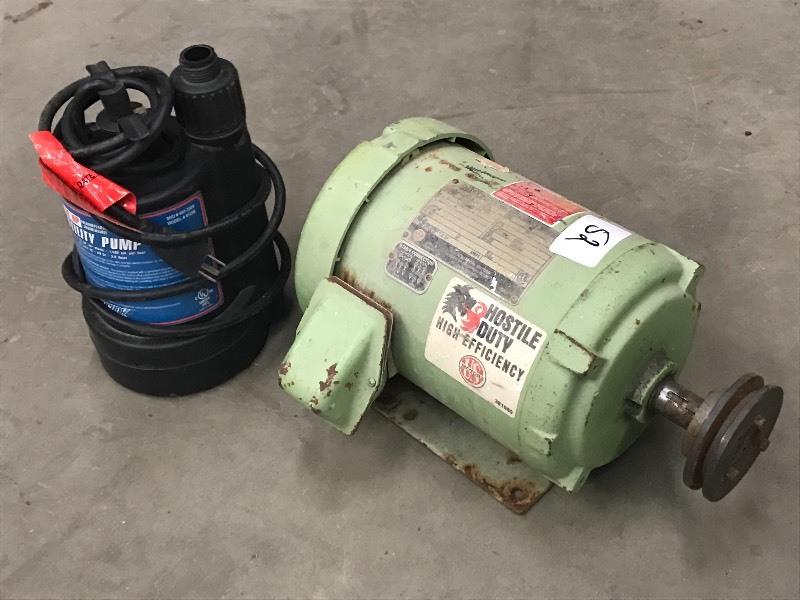 lot 52 image: (1) 14HP Utility Pump & (1) Hostil...