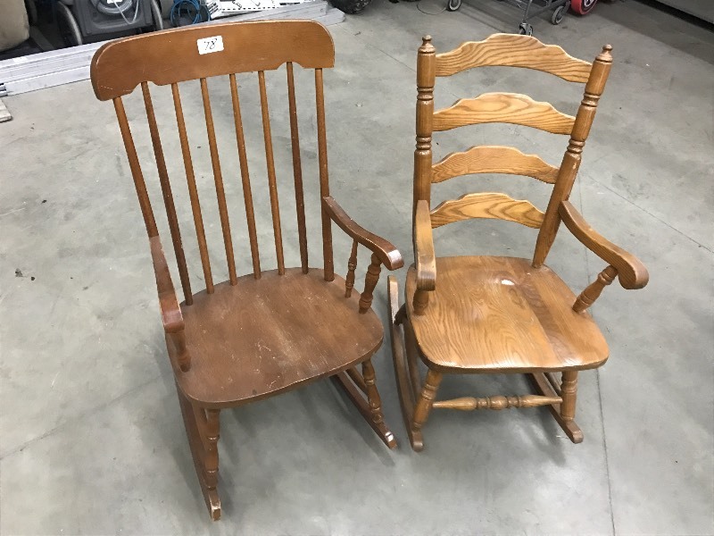 lot 78 image: (2) Wooden Rocker Chairs ...