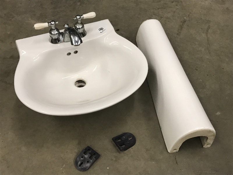 lot 90 image: Pedastal Sink With Faucet, Good Con...