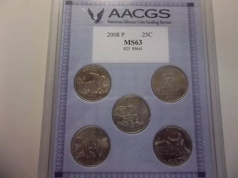 2008 P AACGS MS63 State Quarter Set In Collector Case