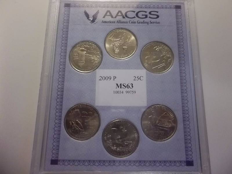 2009 P AACGS MS63 State Quarter Set In Collector Case Proof Sets