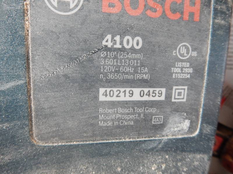 lot 50 image: BOSCH 4100 10 in Table Saw on Stand