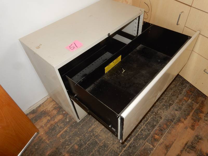 lot 51 image: 2 Drawer, Legal Size Horizontal File cabinet