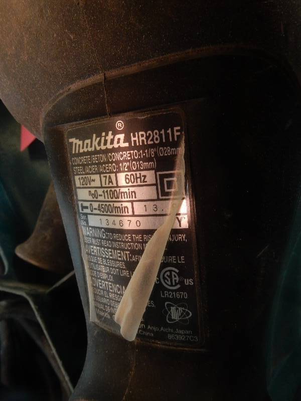 lot 63 image: Makita HR2811F ConcreteSteel Drill