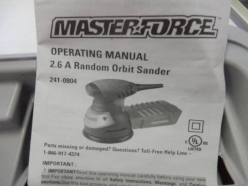 lot 86 image: Master Force Random Orbital Sander