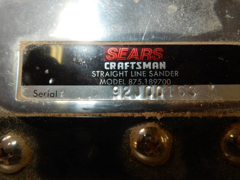 lot 91 image: Sears Craftsman Straight Line Sander. Pneumatic