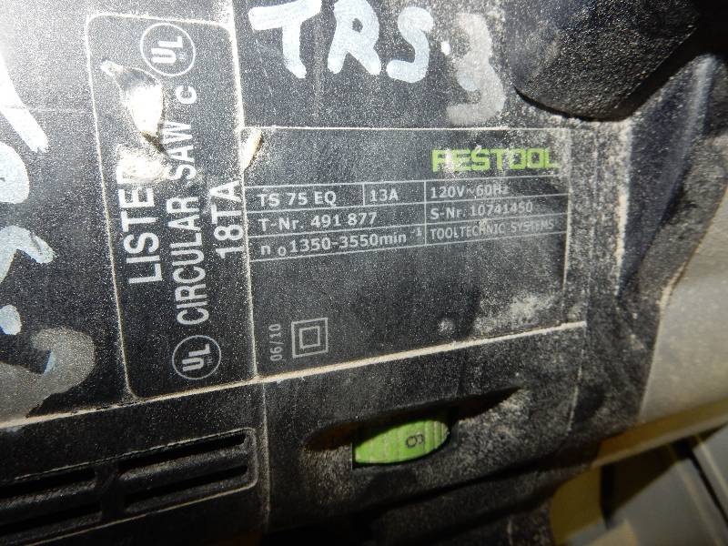 lot 96 image: FESTOOL, TS 75 EQ Saw and Guide