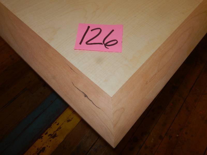 lot 126 image: Beautiful NEW, Table top. Maple center with Cherry edging