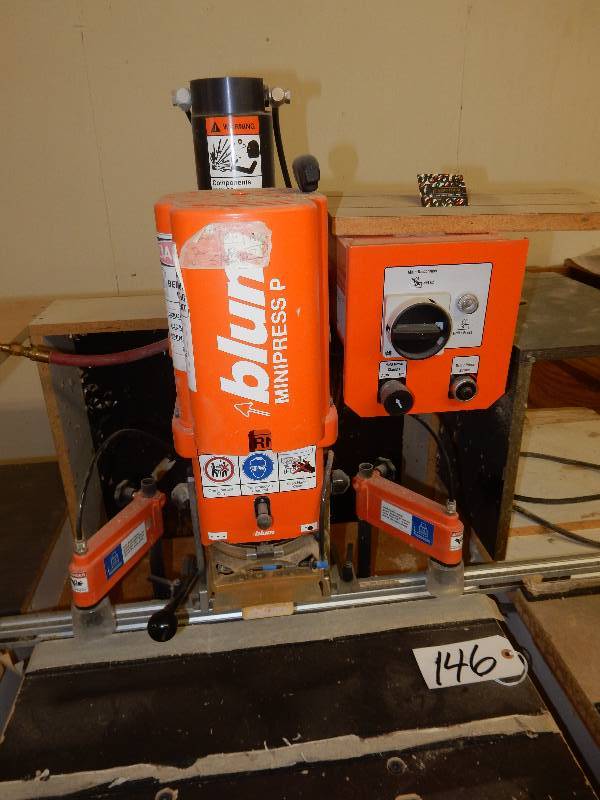 lot 146 image: BLUM Mini Press P.. Includes table bench as shown  This works