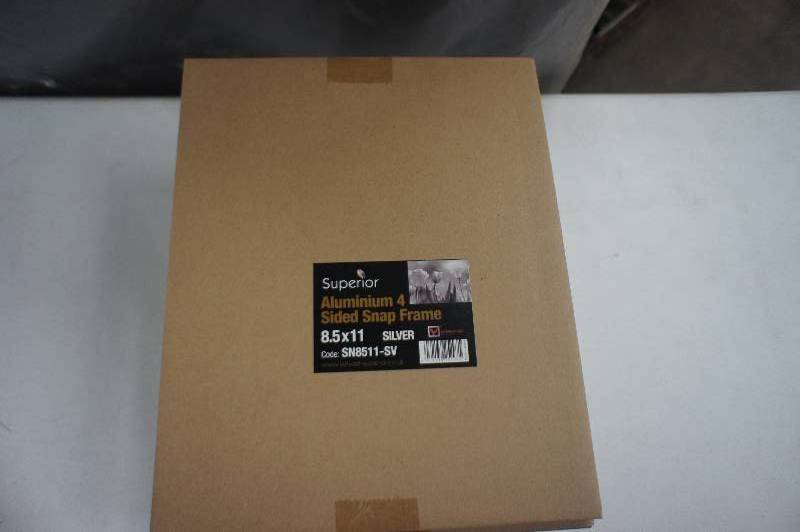 lot 255 image: Lot of 10 New Aluminium 4 Sided Snap Frame 8.5x11 Silver