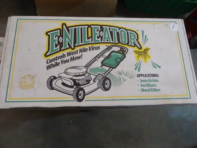 lot 2 image: NEW Qty 2 E-Nile-Ator Mower attachment to apply Insecticides, Fertilizers and Weed Killers while you mow. Retail $36 ea, $72 Total