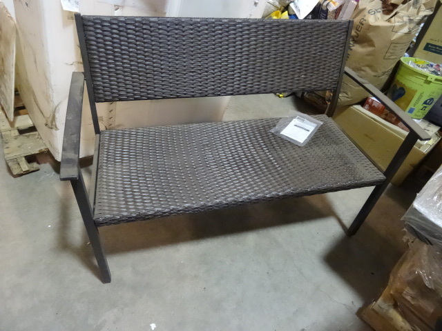 lot 15 image: DISPLAY UNIT LIKE NEW Living Accents Resin Wicker Park Bench