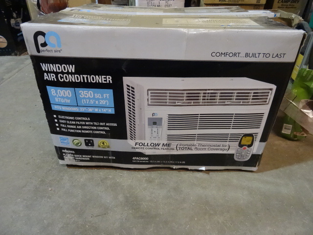 lot 23 image: NEW Perfect Aire 4PAC8000 EER 12.0 Window Air Conditioner with Remote Control