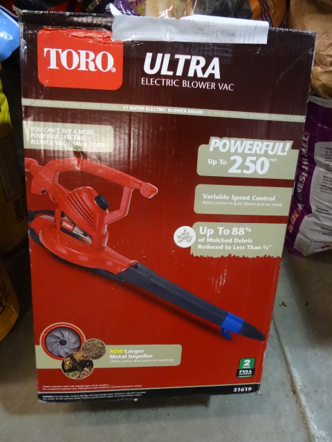 lot 39 image: Lightly Used  Tested Works. Toro Ultra Blower Vac. Model 51619.