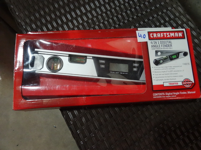 lot 40 image: Appears NEW Craftsman 4-in-1 Digital Angle Finder 948276.