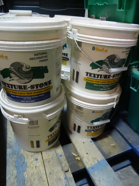 lot 52 image: NEW LOT Qty 8 Pails Texture Stone Wall & Ceiling Paint