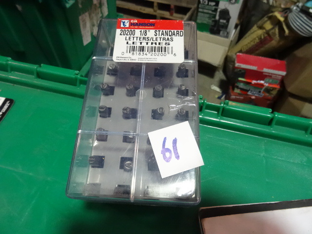 lot 61 image: NEW CH Hanson #20200 27 piece Lettered Stamp Set - A thru Z plus &. Complete Set $8 Retail