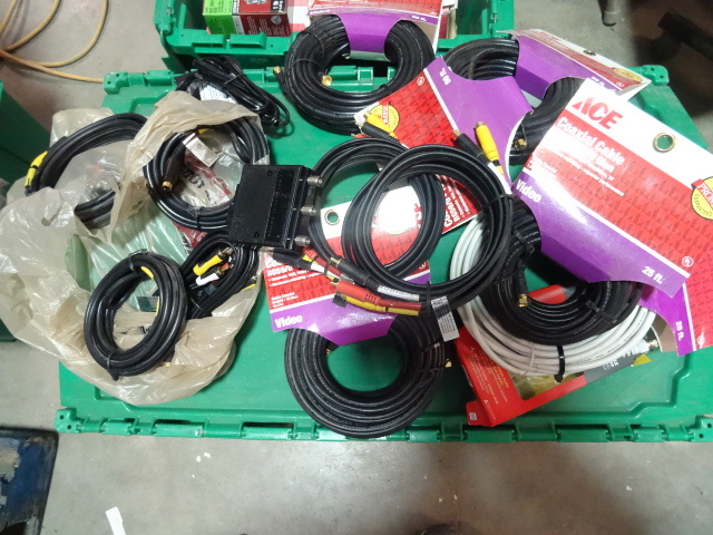lot 68 image: NEW LARGE LOT Misc Coax Cables 25 ft, 50 ft. Coax Switches, AV Cables and More