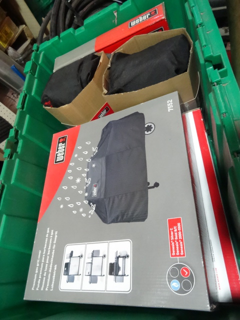 lot 73 image: NEW Lot Grill Covers and Stain Remover. GREEN BIN NOT INCLUDED