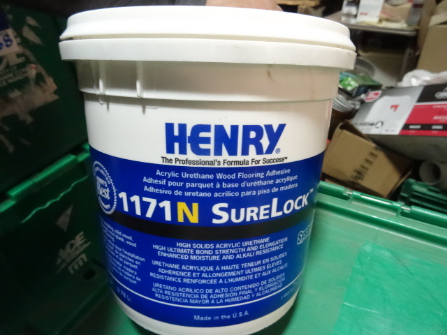 lot 78 image: NEW Qty 2 Henry 1171N SureLock Wood Flooring Adhesive 1 gal ea
