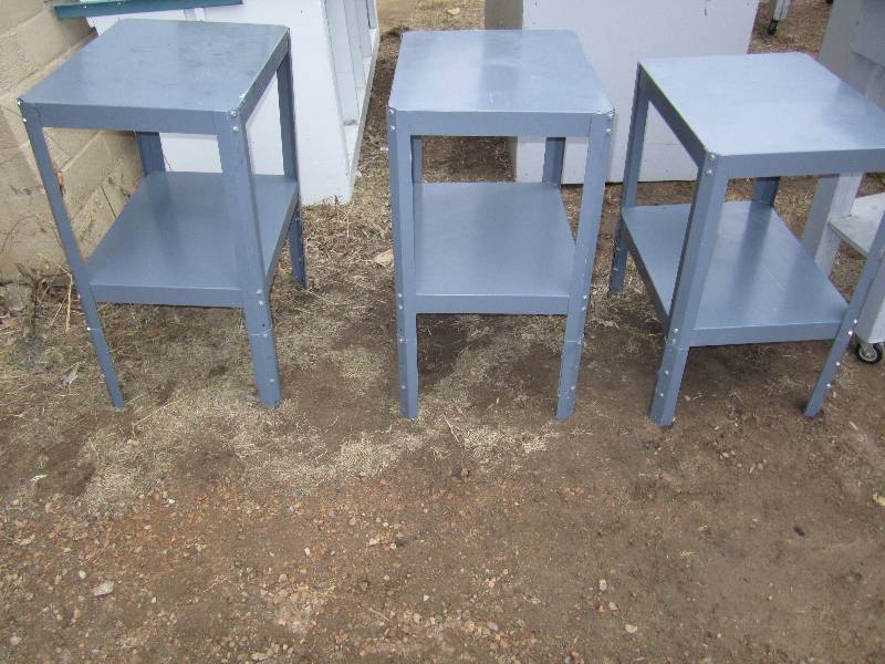 lot 54 image: 3 metal work table 2 x 1.5  adjust...