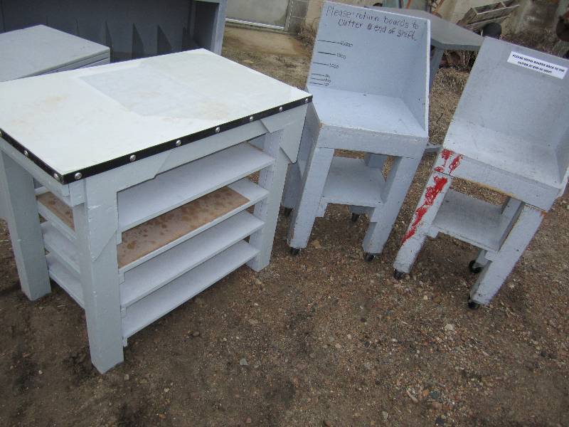 lot 56 image: Work table 3.5 x 2 and 2 platforms...