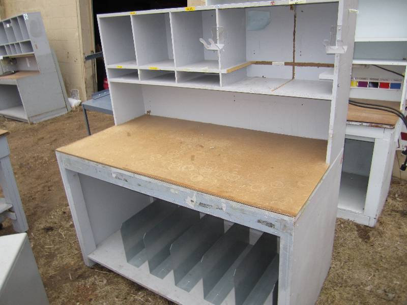 lot 57 image: Work station with metal sorters bel...