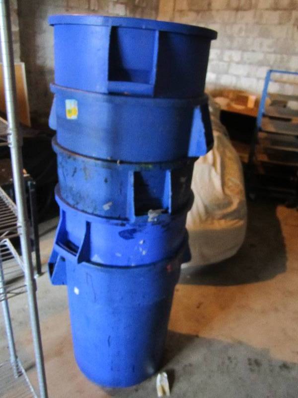 lot 33 image: 4 Blue heavy duty trash cans...