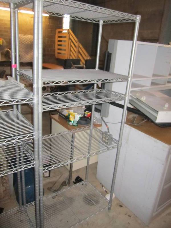 lot 36 image: Safco metal shelf 3 x 18  6 tall...