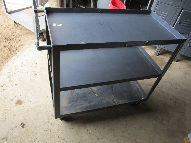 lot 61 image: Wheeled metal cart, 36 x 18...