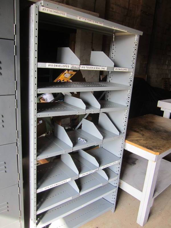 lot 69 image: Divider metal shelf 3 wide 77 tal...