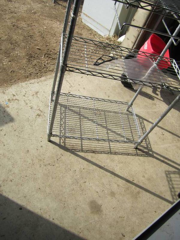 lot 75 image: Safco metal shelf 3 x 18  6 tall...