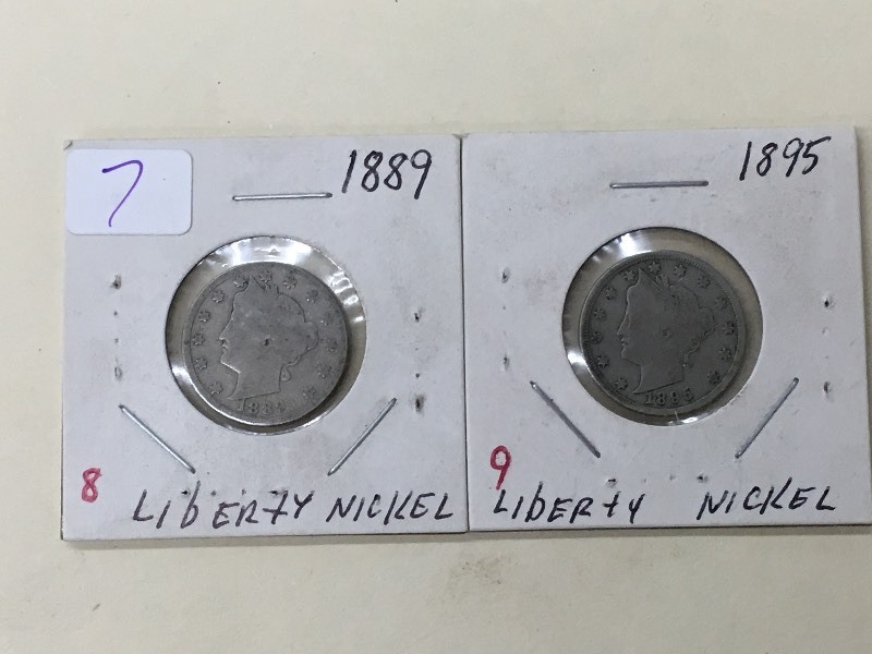 Lot Of 1889 Liberty Nickels & 1895...