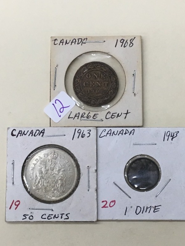 Lot Of 1908 Canadian Large Cent, 1...