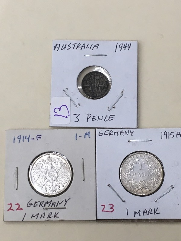 Lot Of 1944 Australia Silver 3-Pen...