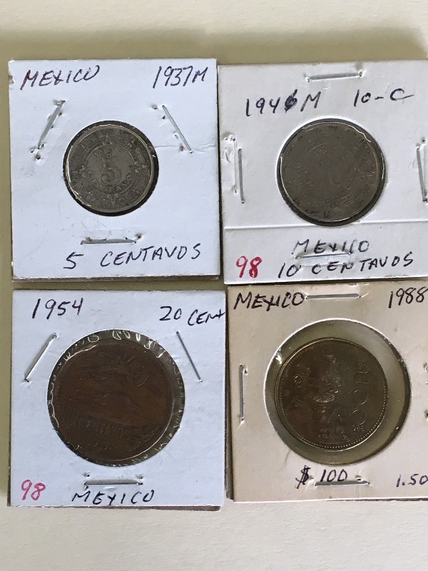 Lot Of Old Coins From Mexico Starti...