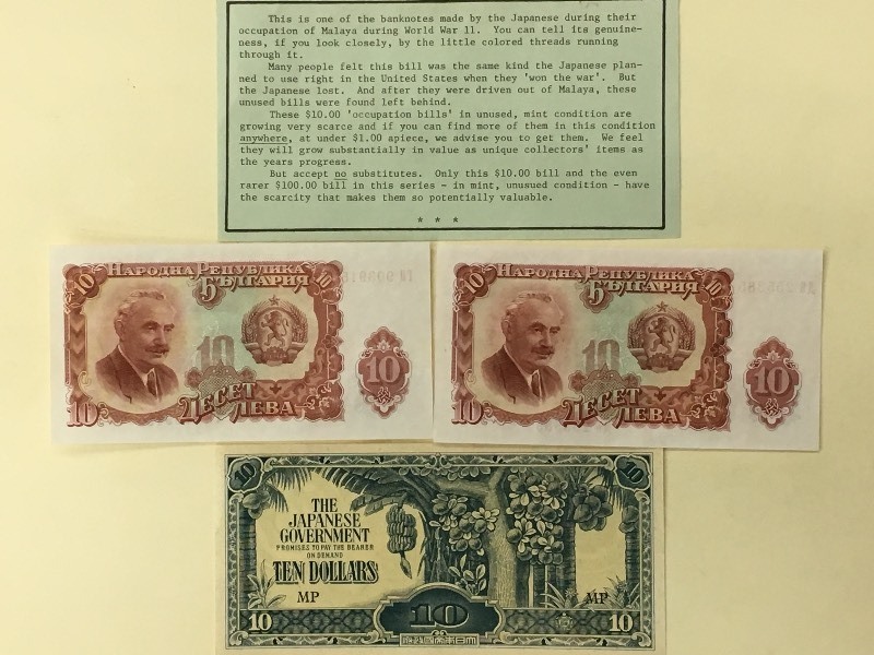 Lot Of (3) Foreign Currency Notes ...